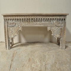 Antique Carved Console Table Whitewash Antique Carved Console Table Whitewash