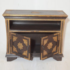 Indian Embossed Antique Brass work Solid wood Sideboard Brown Small Buffet 1m Indian Embossed Antique Brass work Solid wood Sideboard Brown Small Buffet 1m