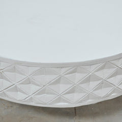 Bristol Carved Diamond Round Coffee Table Legs White Bristol Carved Diamond Round Coffee Table Legs White