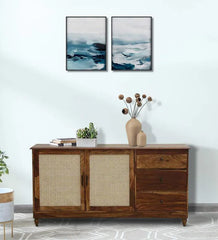 Rattan Elegance Series Sheesham Wood Sideboard in Scratch Resistant Provincial teak Rattan Elegance Series Sheesham Wood Sideboard in Scratch Resistant Provincial teak