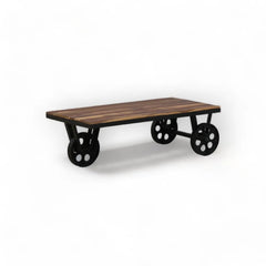 Kraft Bazaar Teak Wood Cart Coffee Table 120x60x38Cm Kraft Bazaar Teak Wood Cart Coffee Table 120x60x38Cm