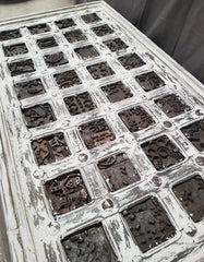 Handmade Indian Furniture Hand Carved Reclaimed Wood Coffee Table Rustic White Handmade Indian Furniture Hand Carved Reclaimed Wood Coffee Table Rustic White