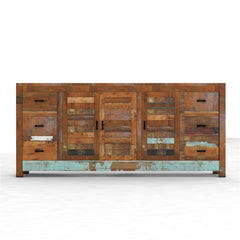 NIRVANA Reclaimed Timber Sideboard XL Multicolour 200x30x80cm NIRVANA Reclaimed Timber Sideboard XL Multicolour 200x30x80cm