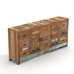 NIRVANA Reclaimed Timber Sideboard XL Multicolour 200x30x80cm NIRVANA Reclaimed Timber Sideboard XL Multicolour 200x30x80cm