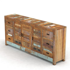 NIRVANA Reclaimed Timber Sideboard XL Multicolour 200x30x80cm NIRVANA Reclaimed Timber Sideboard XL Multicolour 200x30x80cm