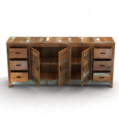 NIRVANA Reclaimed Timber Sideboard XL Multicolour 200x30x80cm NIRVANA Reclaimed Timber Sideboard XL Multicolour 200x30x80cm