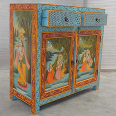 Krishna Hand Painted Wooden Sideboard Krishna Hand Painted Wooden Sideboard