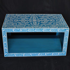 Bone inlay Blue Floral Coffee Table Bone inlay Blue Floral Coffee Table