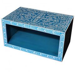 Bone inlay Blue Floral Coffee Table Bone inlay Blue Floral Coffee Table