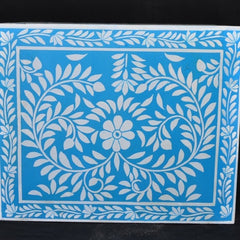 Bone inlay Blue Floral Coffee Table Bone inlay Blue Floral Coffee Table