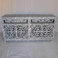Bone inlay Black Floral Pattern Sideboard A Bone inlay Black Floral Pattern Sideboard A