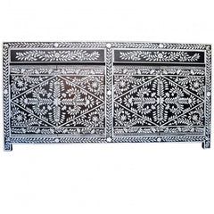 Bone inlay Black Floral Pattern Sideboard A Bone inlay Black Floral Pattern Sideboard A