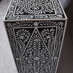 Bone inlay Black Floral Pattern Sideboard A Bone inlay Black Floral Pattern Sideboard A