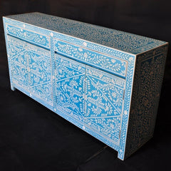 Bone inlay Blue Floral Sideboard Bone inlay Blue Floral Sideboard