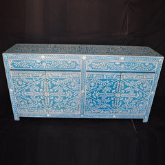 Bone inlay Blue Floral Sideboard Bone inlay Blue Floral Sideboard