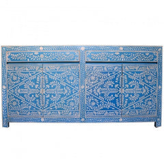 Bone inlay Blue Floral Sideboard Bone inlay Blue Floral Sideboard
