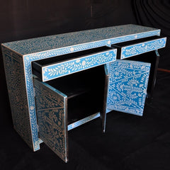 Bone inlay Blue Floral Sideboard Bone inlay Blue Floral Sideboard
