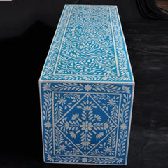 Bone inlay Blue Floral 4 Drawer TV Unit Bone inlay Blue Floral 4 Drawer TV Unit