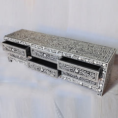 Bone inlay Black Floral 6 Drawer TV Unit Bone inlay Black Floral 6 Drawer TV Unit
