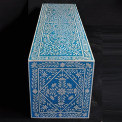 Bone inlay Blue Floral 6 Drawer TV Unit Bone inlay Blue Floral 6 Drawer TV Unit