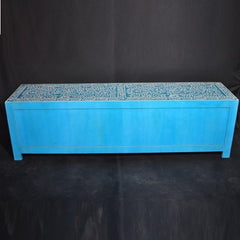 Bone inlay Blue Floral 6 Drawer TV Unit Bone inlay Blue Floral 6 Drawer TV Unit