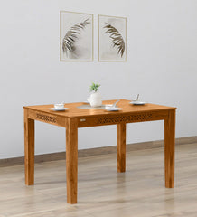 Shanti Surprise Sheesham Wood 4 Seater Dining Table In Scratch Resistant Rustic Teak Finish Shanti Surprise Sheesham Wood 4 Seater Dining Table In Scratch Resistant Rustic Teak Finish