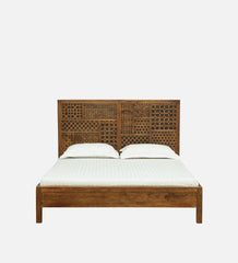 Indian Hand Carved Solid Wood King Size Bed Teak Finish 136 Indian Hand Carved Solid Wood King Size Bed Teak Finish 136