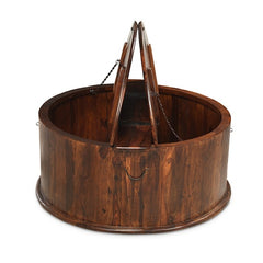 Takat Metal Jali Natural Indian Round Trunk Coffee Table Takat Metal Jali Natural Indian Round Trunk Coffee Table