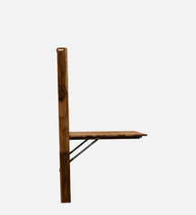 Moroccan Mosaic Mango Wood Wall Mounted Foldable 4 Seater Dining Table In Rustic Teak Finish Moroccan Mosaic Mango Wood Wall Mounted Foldable 4 Seater Dining Table In Rustic Teak Finish