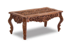 Embossed Antique Brass work Solid Wood Czar Coffee Table Embossed Antique Brass work Solid Wood Czar Coffee Table