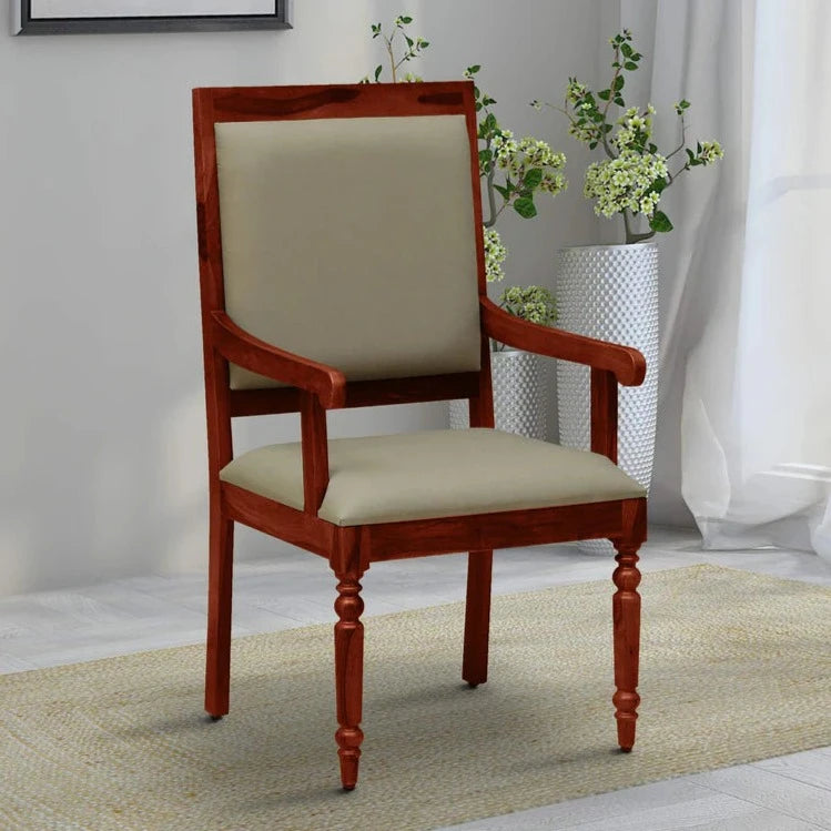 Shanti Surprise Sheesham Wood Arm Chair In Honey Oak Finish – Make