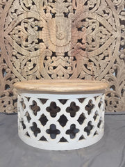 Bristol Solid Wood Round Coffee Table Whitewash Bristol Solid Wood Round Coffee Table Whitewash