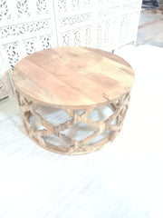 Bristol Indian hand carved Natural round coffee table Bristol Indian hand carved Natural round coffee table