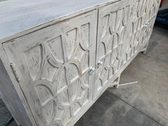 Solid Wood Hand Carved Large Sideboard White 180 cm Solid Wood Hand Carved Large Sideboard White 180 cm
