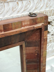Handcrafted Indian Furniture Carved Wooden Mirror Frame Brown 90x5x90Cm Handcrafted Indian Furniture Carved Wooden Mirror Frame Brown 90x5x90Cm