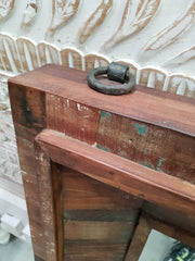 Handcrafted Indian Furniture Carved Wooden Mirror Frame Brown 90x5x90Cm Handcrafted Indian Furniture Carved Wooden Mirror Frame Brown 90x5x90Cm