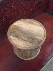 Bristol Indian Hand Carved Round Coffee Table Raw Natural Bristol Indian Hand Carved Round Coffee Table Raw Natural