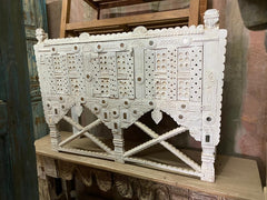 Indian Antique Tribal Hand Carved Art Wooden Damchiya White D Indian Antique Tribal Hand Carved Art Wooden Damchiya White D