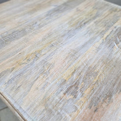 Indian Hand Solid Wooden Rustic Coffee Table Whitewash 90x90x55cm Indian Hand Solid Wooden Rustic Coffee Table Whitewash 90x90x55cm