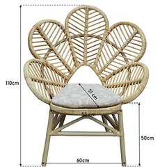 Cane Studio Wicker Rattan Bamboo Cane Chair CSTCH028