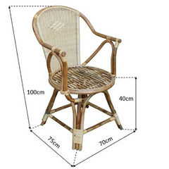 Cane Studio Wicker Rattan Bamboo Cane Chair CSTCH049