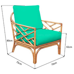 Cane Studio Wicker Rattan Bamboo Cane Chair CSTCH048