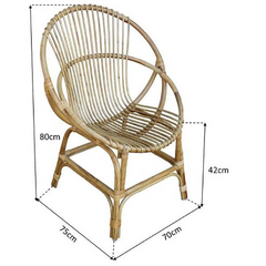 Cane Studio Wicker Rattan Bamboo Cane Chair CSTCH022