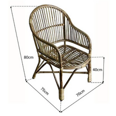 Cane Studio Wicker Rattan Bamboo Cane Chair CSTCH042