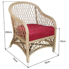 Cane Studio Wicker Rattan Bamboo Cane Chair CSTCH020