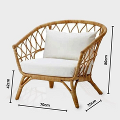 Cane Studio Wicker Rattan Bamboo Cane Chair CSTCH010