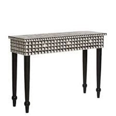 MAAYA Bone Inlay Solid Wood Geometric Console Hall Table