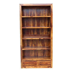 Boston Kompact Light Solid Wood Large Bookcase With Drawers Size