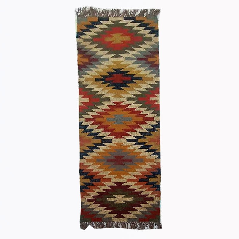 Kilim Handwoven Wool Woollen Dhurrie Durry Rug Jute Floor Runner Hallway Pattern 1