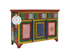 Pandora Hand Painted Indian Buffet Sideboard Multicolour